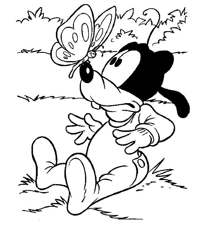 coloriage bebe dingo papillon